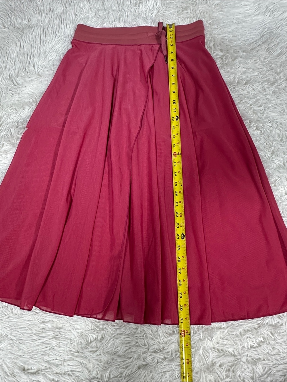 Halara High Waisted Drawstring Contrast Mesh 2-in-1 Pocket Flowy Midi Flare Sz M - Picture 8 of 10
